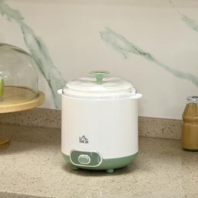 HOMCOM Yaourtière électrique avec 2 récipients de 1,5L, filtre pour yaourt grec et 2 couvercles, puissance 20W, plastique bla