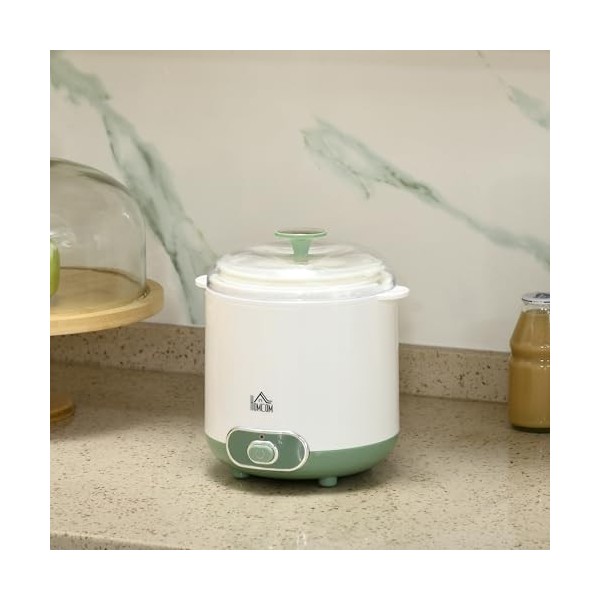 HOMCOM Yaourtière électrique avec 2 récipients de 1,5L, filtre pour yaourt grec et 2 couvercles, puissance 20W, plastique bla