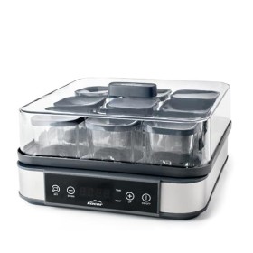Lacor - 69439 - Yaourtière en Verre Deva, 9 Bocaux en Verre Inclus, Température Réglable, Minuterie, Arrêt Automatique, Livre