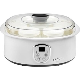 Browin 801015 Yaourtière avec thermostat et verres, 7 pots à yaourt avec couvercle, 1,3 l, 20 W