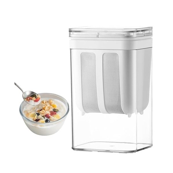 Passoire à yaourt grecque lavable - 1100 ml - Avec tamis en maille en acier inoxydable - Séparateur de yaourt et de lactoséru