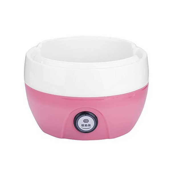 Akozon Yaourtière électrique Automatique, Récipient intérieur en Acier Inoxydable pour yaourtière Usage Domestique 1L Rose 