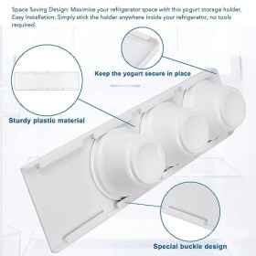 Curseur de Yaourt, Support de Rangement à Boucle pour Réfrigérateur, Facile à Installer, Peut Contenir 4 Pots pour Les Amateu
