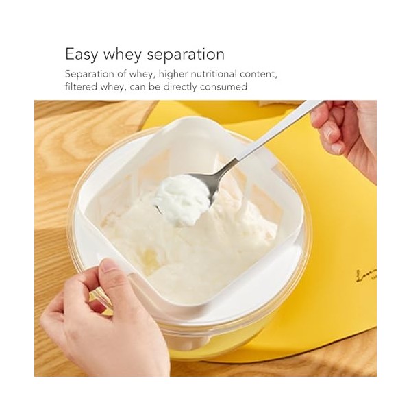 Passoire à Yaourt, Yaourtière Grecque Portable Avec Passoire à Mailles Fines En Nylon, Récipient Rond Transparent Réutilisabl