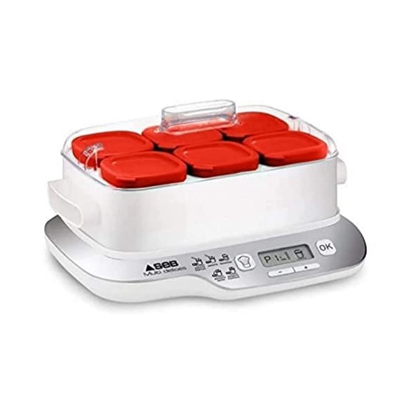 Seb Yaourtière 6 pots, Pots verre 140 ml, 5 programmes automatiques, Sans BPA, Compact, Yaourt maison & XF101001 Delices Box 