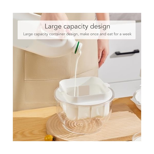 Yaourtière Haute capacité et Séparateur Lactosérum, Passoire à Mailles Fines Durable Garantissant une efficacité Maximale pou