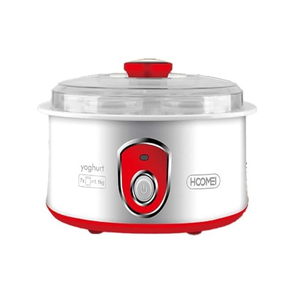 Machine à yaourt à maison 20 W, capacité de yaourtière 1,5 L avec température constante avec 7 bocaux en verre inclus