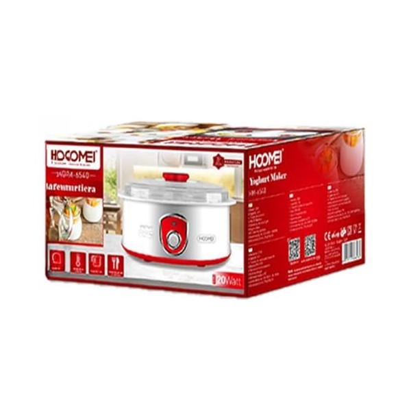 Machine à yaourt à maison 20 W, capacité de yaourtière 1,5 L avec température constante avec 7 bocaux en verre inclus