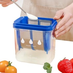 Bol à Yaourt et Passoire à Yaourt de 300 Ml en un, Filtre à Yaourt de Grande capacité en Acier Inoxydable en Résine AS pour F