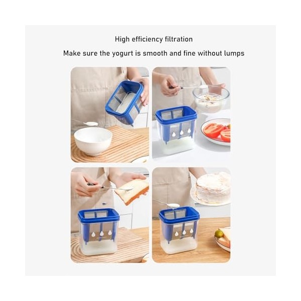 Yaourtière Grecque, Séparateur de Lactosérum de Grande capacité, Passoire à Yaourt avec Sac à Mailles Extra Fines, Filtre en 
