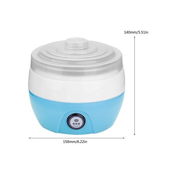 Yaourtière, 1L Ménage Automatique Électrique Yaourt Yaourtière DIY Fabricant En Acier Inoxydable Conteneur Intérieur Bleu 