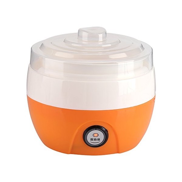 Machine de yaourt de DIY 1L, outil automatique de yaourt, récipient automatique en plastique de yaourt Orange 