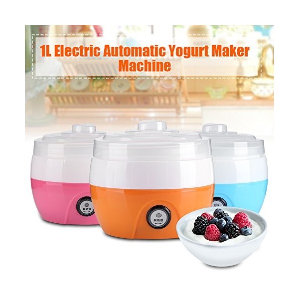 Machine de yaourt de DIY 1L, outil automatique de yaourt, récipient automatique en plastique de yaourt Orange 