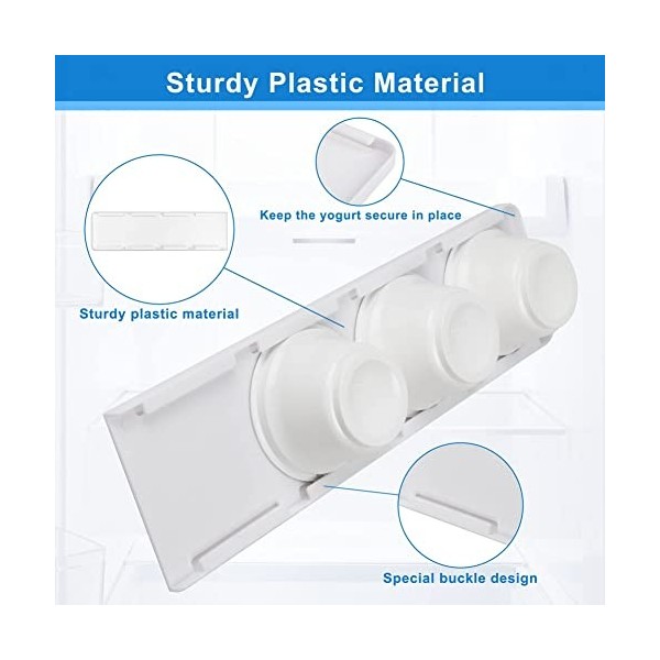 Sxdluzi Organisateur de yaourt pour réfrigérateur - Support de yaourt pour réfrigérateur - Organisateur de yogourt coulissant