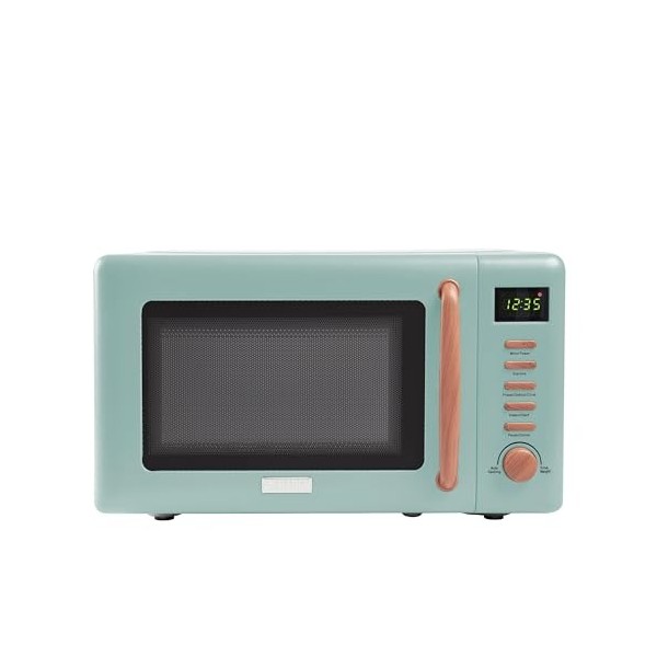 Haden Dorchester Green Four à micro-ondes – 20 L 800 W, commandes numériques, 5 niveaux de puissance – Idéal pour le comptoir