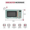 Haden Dorchester Green Four à micro-ondes – 20 L 800 W, commandes numériques, 5 niveaux de puissance – Idéal pour le comptoir