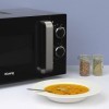Micro-ondes Compact Design 20L VIO8 Noir H.Koenig Puissant 700W, Plateau tournant 24,5cm, Multifonction 5 niveaux de chauffe,