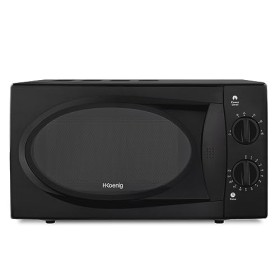 H.Koenig Micro-ondes Compact 20L VIO6B Noir, Puissant 700W, Plateau tournant 24,5cm, Multifonction 5 niveaux de chauffe et fo