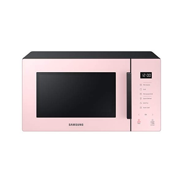 Samsung MG23T5018AW Four à micro-ondes, 23 L, 1100 W, cuisson automatique et Home Dessert, design verre, blanc Classique