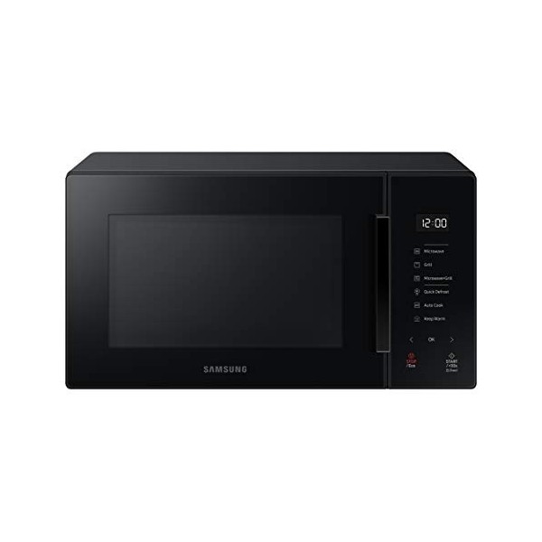 Samsung MG23T5018AW Four à micro-ondes, 23 L, 1100 W, cuisson automatique et Home Dessert, design verre, blanc