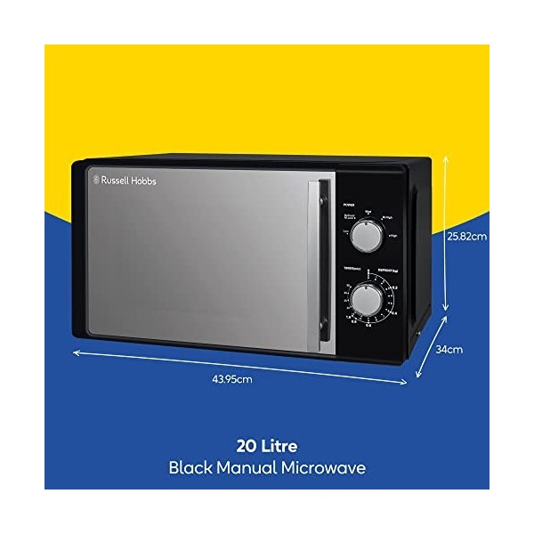 Russell Hobbs RHM2060B micro-onde Comptoir Micro-onde combiné 20 L 800 W Noir - Micro-ondes Comptoir, Micro-onde combiné, 20
