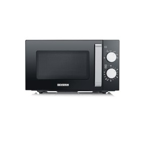 Severin Four Micro-ondes, 20 L, jusqu’à 800 W, 6 niveaux de puissance, Fond plat céramique, Noir, MW7761