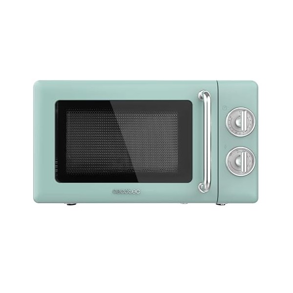 Cecotec Micro-Ondes Mécanique Proclean 3010 Retro Beige. 20 L, 700 W en 6 niveaux, minuterie jusquà 30 minutes, mode dégivra