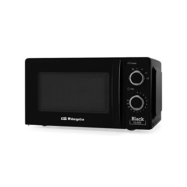 Orbegozo Mi 2117 Four à micro-ondes, 20 l de capacité, 6 niveaux de fonctionnement, minuterie jusqu’à 30 min, 700 W, noir