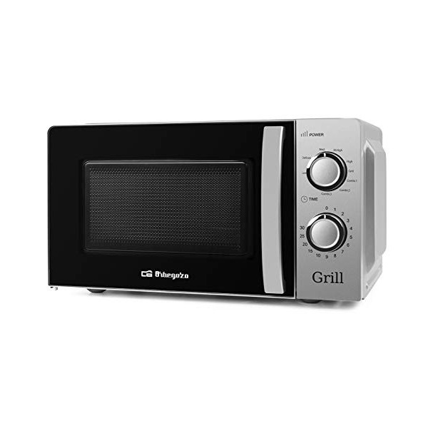 Orbegozo Mi 2117 Four à micro-ondes, 20 l de capacité, 6 niveaux de fonctionnement, minuterie jusqu’à 30 min, 700 W, noir