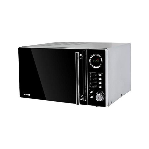 H.Koenig Four Micro-Ondes Grill 2 en 1 VIO9, 25L, Plateau tournant 27cm, 10 modes de cuisson jusqu’à 1000W, Décongélation, Cu
