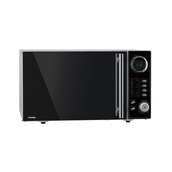 H.Koenig Four Micro-Ondes Grill 2 en 1 VIO9, 25L, Plateau tournant 27cm, 10 modes de cuisson jusqu’à 1000W, Décongélation, Cu