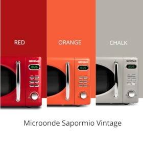 G3 Ferrari G10155 Micro-onde Vintage Combiné Numérique « Savormio Vintag» 1150 W, 20 litres, 8 programmes, Rouge