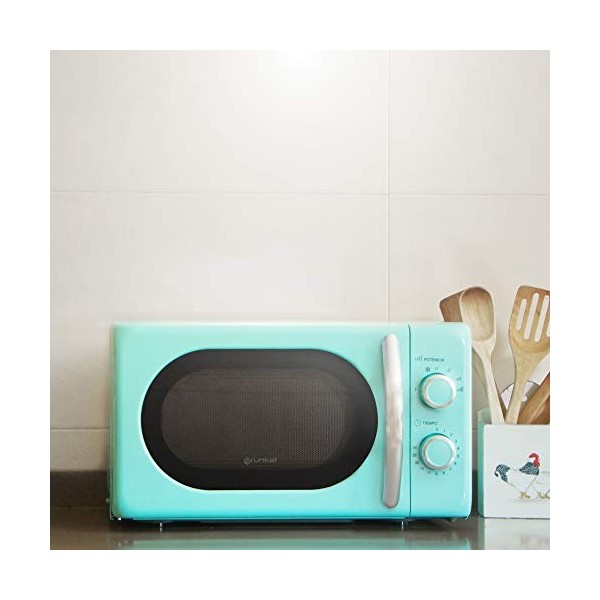 Grunkel - Micro-ondes de capacité de 20 L avec design vintage et 5 niveaux de puissance - Fonction de dégivrage et minuterie