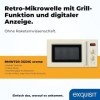 Exquisit Micro-ondes rétro RMW720-3GDIG - Micro-ondes rétro - 20 litres - Grill 1000 W - Affichage numérique - Plateau tourna