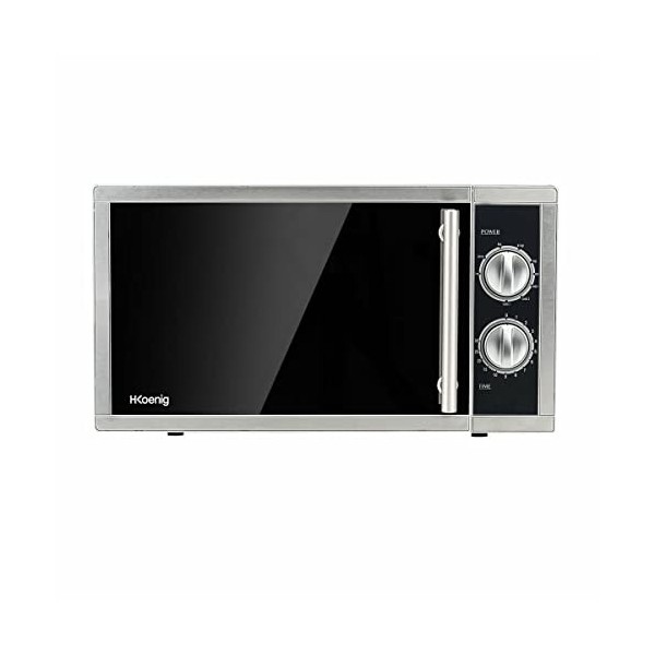 H.Koenig Four Micro-Ondes Grill 2 en 1 23L VIO7 1000W, Plateau Tournant 27cm, Multifonction 9 Programmes, Décongélation, Cuis