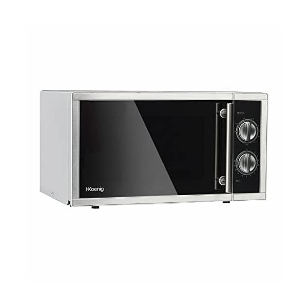H.Koenig Four Micro-Ondes Grill 2 en 1 23L VIO7 1000W, Plateau Tournant 27cm, Multifonction 9 Programmes, Décongélation, Cuis