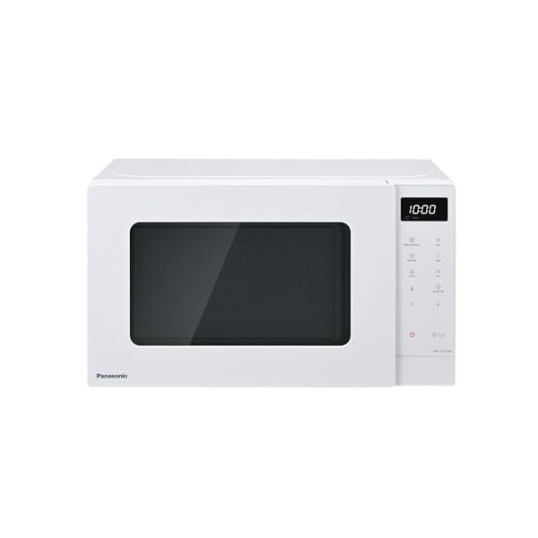 Panasonic NN-ST21QWEPG Four Micro-Ondes Solo 20L avec Plateau en Verre, 800W, Décongélation Automatique, 11 Programmes Automa