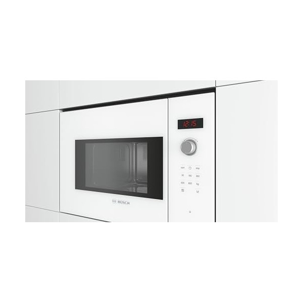 Bosch BFL523MW1F, Série 4, Micro-ondes, Encastrable, Blanc