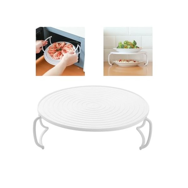 Plateau Chauffant pour Micro-ondes, Support de Cuisson à la Vapeur Efficace pour le Rangement de la Cuisine