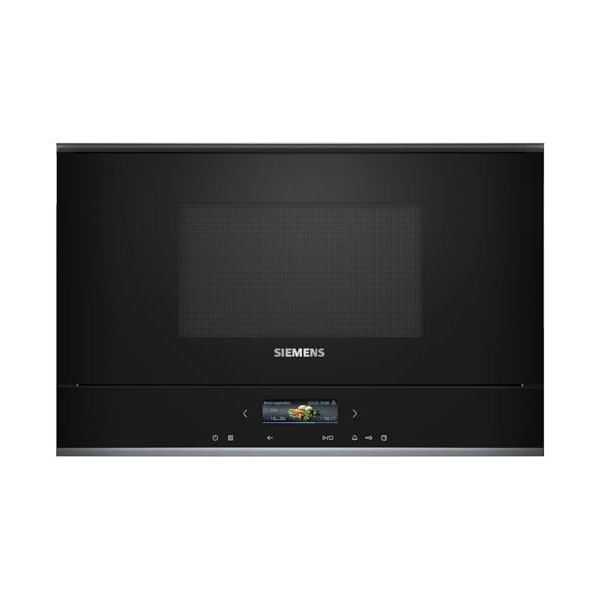 Siemens BF722R1B1 iQ700 Four à micro-ondes encastrable noir, cookControl7 – Programmes automatiques, humidClean Plus – Nettoy