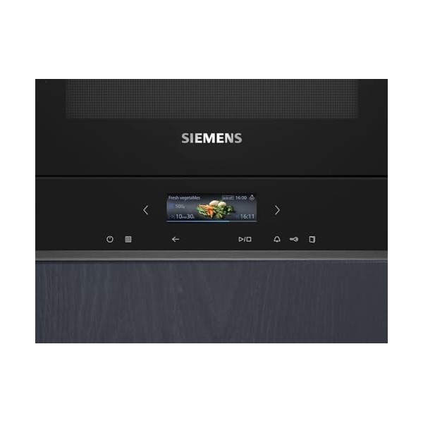 Siemens BF722R1B1 iQ700 Four à micro-ondes encastrable noir, cookControl7 – Programmes automatiques, humidClean Plus – Nettoy