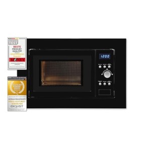 Exquisit EMW 1770-G-D-030 - Micro-ondes encastrable - Noir - 700 W - 1000 W - Fonction grill - Minuterie
