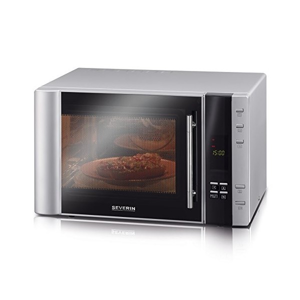 SEVERIN Four à micro-ondes 20 L, 1 350 W, Four micro-onde avec fonction gril et chaleur tournante, Micro-onde avec 10 niveaux