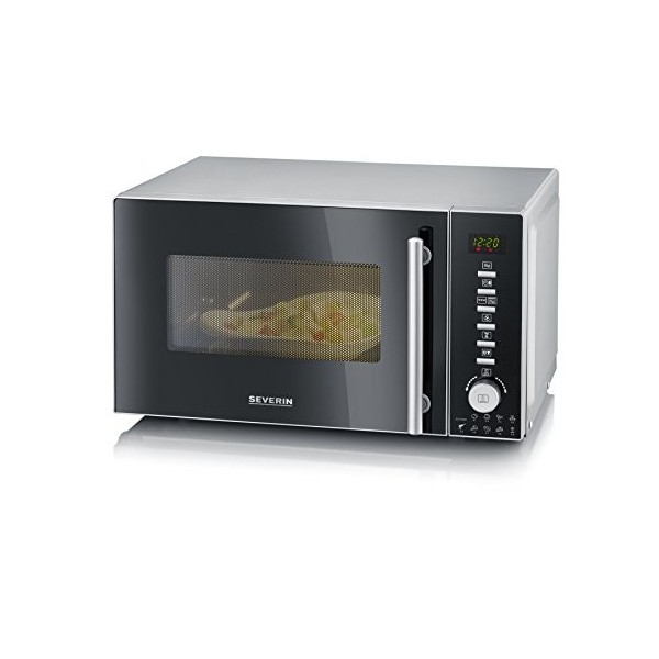 SEVERIN Four à micro-ondes 20 L, 1 350 W, Four micro-onde avec fonction gril et chaleur tournante, Micro-onde avec 10 niveaux