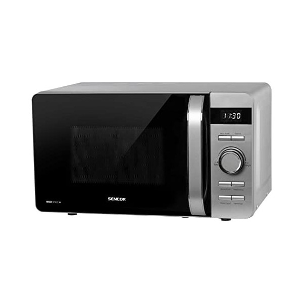 Sencor Four Micro-ondes Puissant et Silencieux, 17 L, 800 W, avec 8 Programmes Automatiques et Intérieur Emaillé Facile à Net