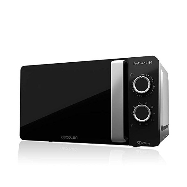 Cecotec Micro-ondes ProClean 3160. Revêtement Ready2Clean pour Un Meilleur Nettoyage, Technologie 3D WAVE, Grill 800 W, 20 L.