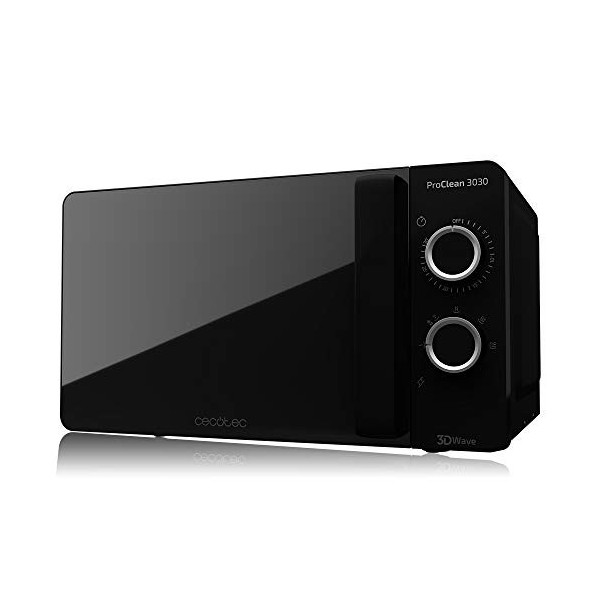 Cecotec Micro-ondes ProClean 3160. Revêtement Ready2Clean pour Un Meilleur Nettoyage, Technologie 3D WAVE, Grill 800 W, 20 L.