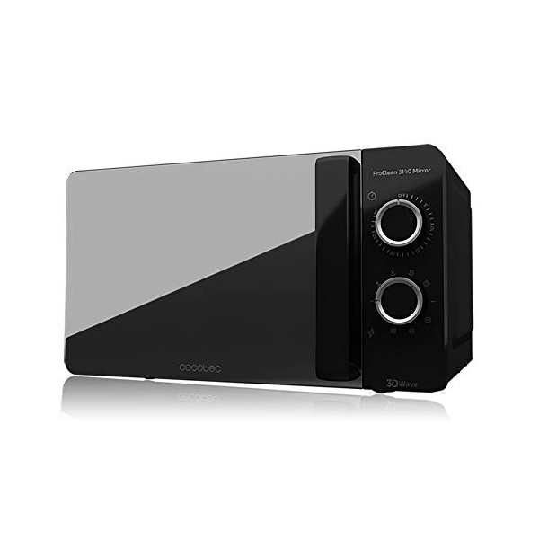 Cecotec Micro-ondes ProClean 3160. Revêtement Ready2Clean pour Un Meilleur Nettoyage, Technologie 3D WAVE, Grill 800 W, 20 L.