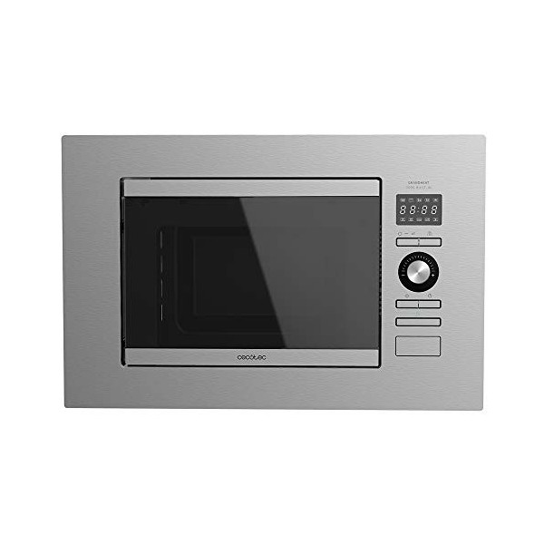 Cecotec Micro-ondes encastrable numérique GrandHeat 2090 Built-in Steel. 800 W de Puissancesur 5 niveaux, 20 L de capacité, G