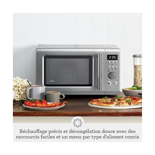 Sage - The Compact Wave Soft Close - Micro-ondes à Fermeture Douce - Argent